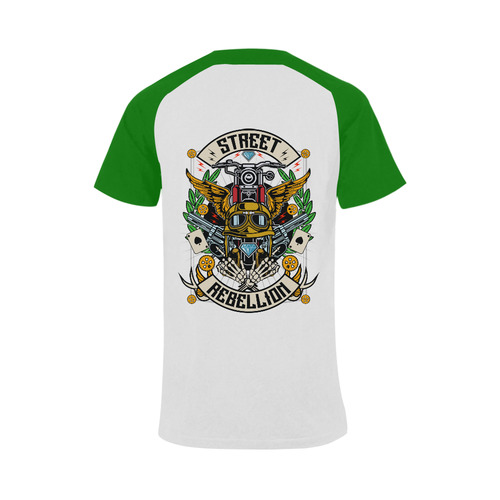 Street Rebellion Modern Green Men's Raglan T-shirt Big Size (USA Size) (Model T11)