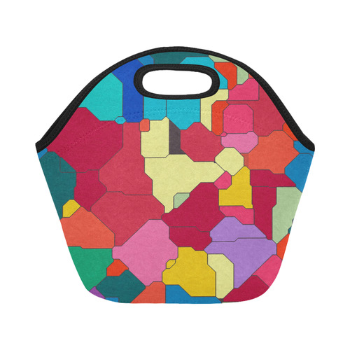 Colorful leather pieces Neoprene Lunch Bag/Small (Model 1669)