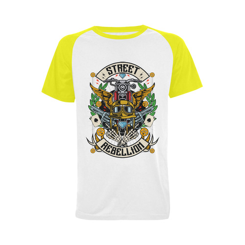 Street Rebellion Modern Yellow Men's Raglan T-shirt Big Size (USA Size) (Model T11)
