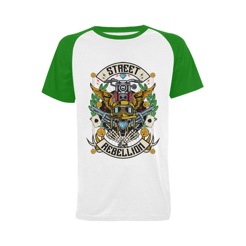 Street Rebellion Modern Green Men's Raglan T-shirt Big Size (USA Size) (Model T11)