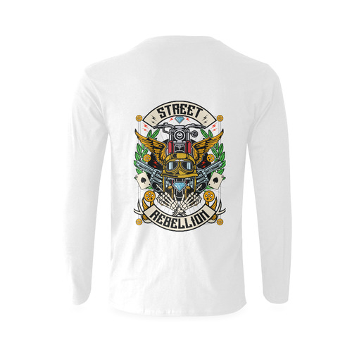 Street Rebellion Modern White Sunny Men's T-shirt (long-sleeve) (Model T08)