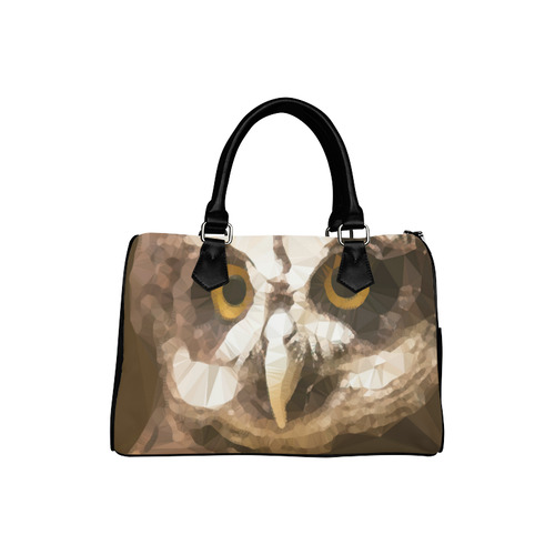 Owl Low Poly Geometric Triangles Boston Handbag (Model 1621)