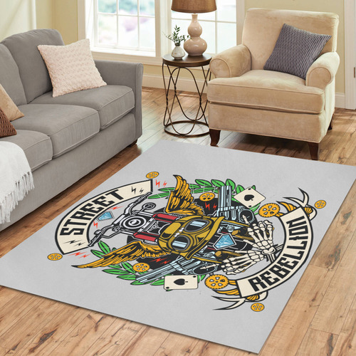 Street Rebellion Modern Grey Area Rug7'x5'