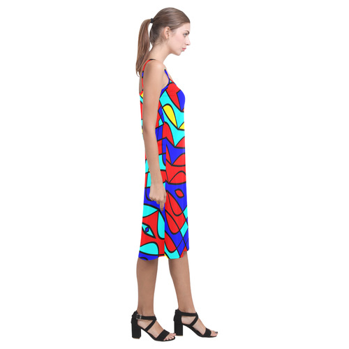 Colorful bent shapes Alcestis Slip Dress (Model D05)