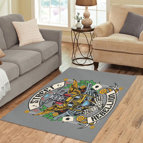 Street Rebellion Modern Dark Grey Area Rug 5'3''x4'