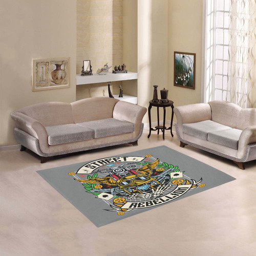 Street Rebellion Modern Dark Grey Area Rug 5'3''x4'