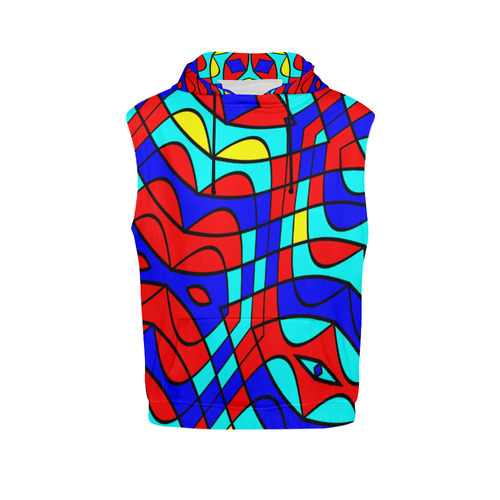 Colorful bent shapes All Over Print Sleeveless Hoodie for Men (Model H15)