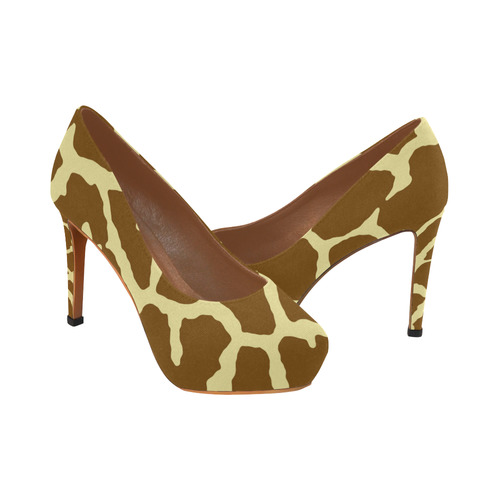 Giraffe Print Women's High Heels (Model 