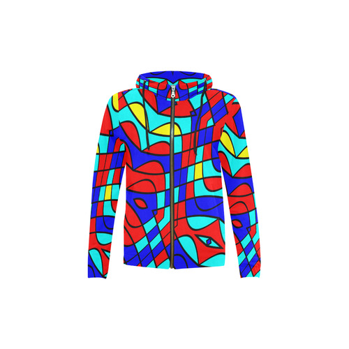 Colorful bent shapes All Over Print Full Zip Hoodie for Kid (Model H14)