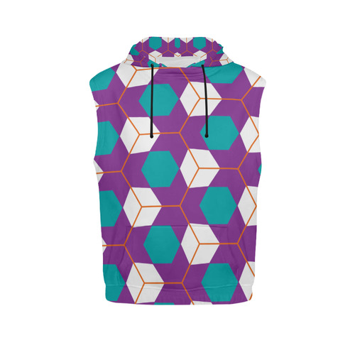 Cubes in honeycomb pattern All Over Print Sleeveless Hoodie for Men (Model H15)