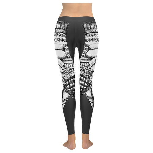 Assyrian Lamssu Leggings Women's Low Rise Leggings (Invisible Stitch) (Model L05)