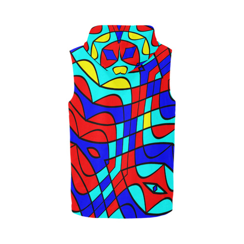 Colorful bent shapes All Over Print Sleeveless Zip Up Hoodie for Men (Model H16)