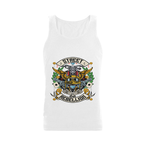 Street Rebellion Modern White Men's Shoulder-Free Tank Top (Model T33)