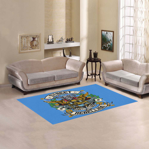 Street Rebellion Modern Blue Area Rug 5'x3'3''