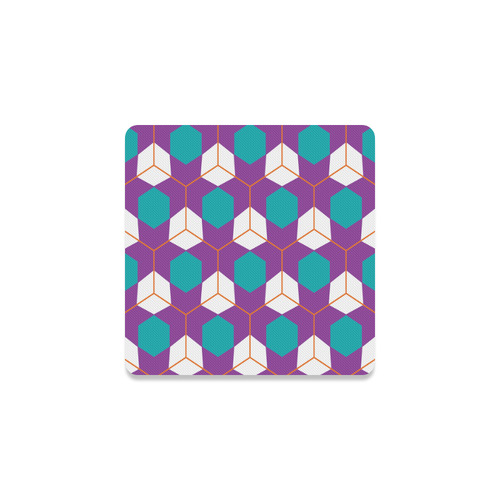 Cubes in honeycomb pattern Square Coaster