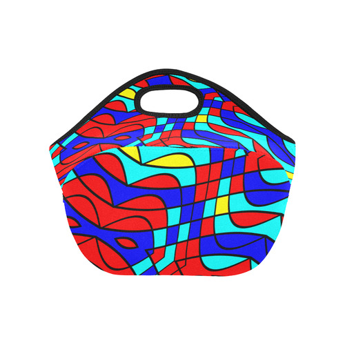 Colorful bent shapes Neoprene Lunch Bag/Small (Model 1669)