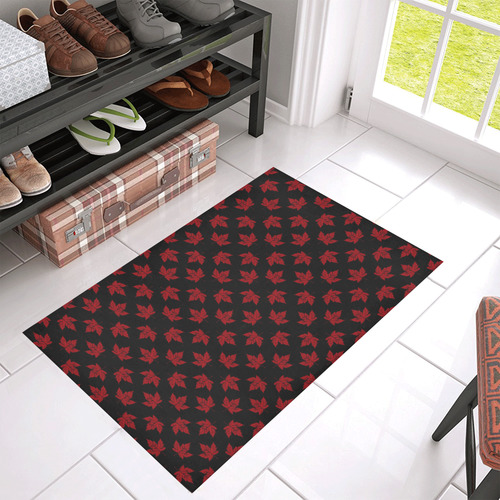 Cool Canada Floor Mats Retro Black Azalea Doormat 30" x 18" (Sponge Material)