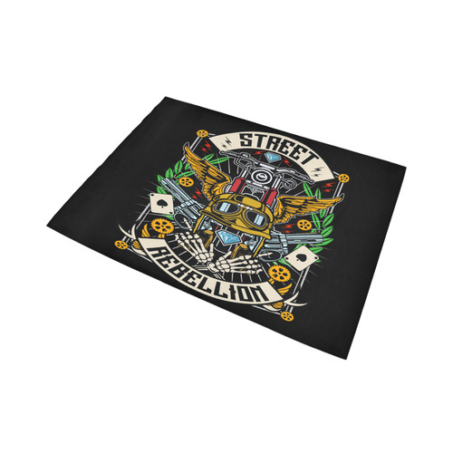 Street Rebellion Modern Black Area Rug7'x5'