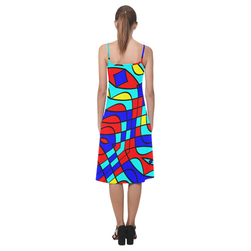 Colorful bent shapes Alcestis Slip Dress (Model D05)