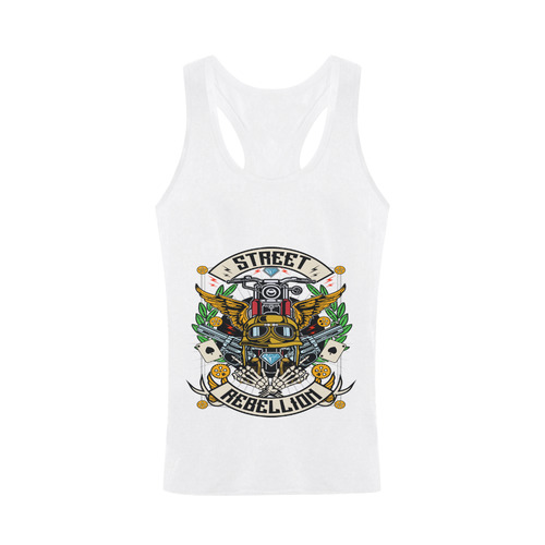 Street Rebellion Modern White Plus-size Men's I-shaped Tank Top (Model T32)