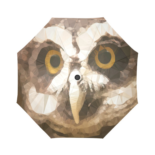 Owl Low Poly Geometric Triangles Auto-Foldable Umbrella (Model U04)