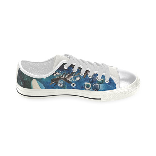 Penguin Escape, Tiny World Collection Canvas Women's Shoes/Large Size (Model 018)