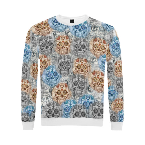 Skulls 1117A by JamColors All Over Print Crewneck Sweatshirt for Men (Model H18)