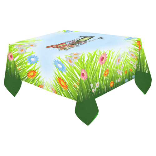 Teach Peace landscape Cotton Linen Tablecloth 52"x 70"