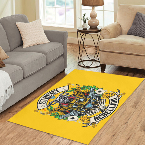 Street Rebellion Modern Yellow Area Rug 5'x3'3''