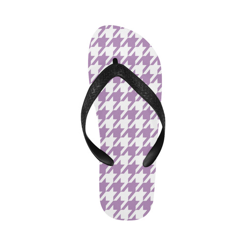 lilac and white houndstooth classic pattern Flip Flops for Men/Women (Model 040)