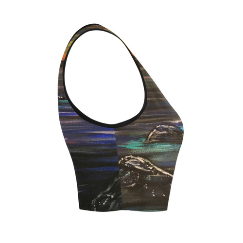 Night Walk Women's Crop Top (Model T42)