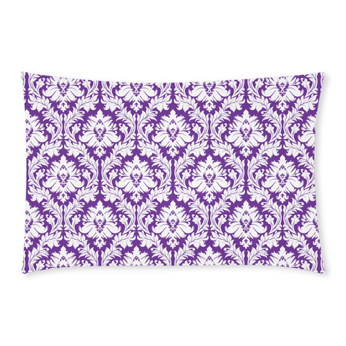 damask pattern royal purple and white 3-Piece Bedding Set