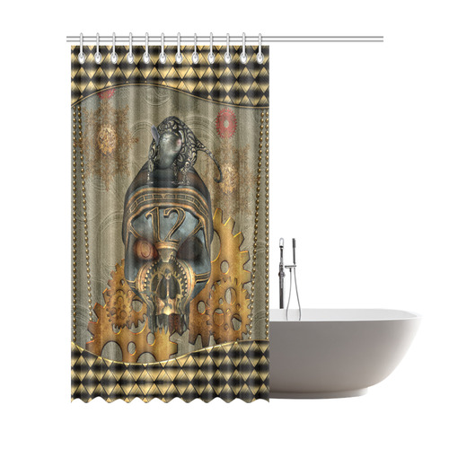 Awesome steampunk skull Shower Curtain 72"x84"