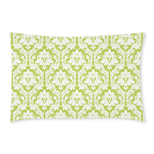 damask pattern spring green and white 3-Piece Bedding Set