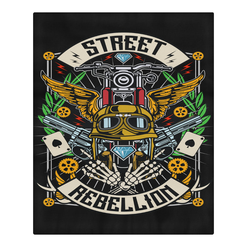 Street Rebellion Modern Black 3-Piece Bedding Set