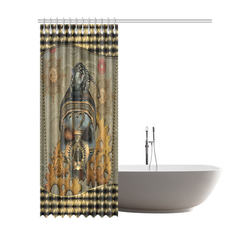 Awesome steampunk skull Shower Curtain 69"x84"