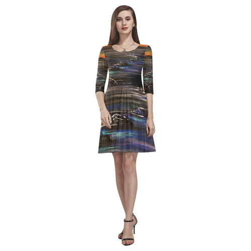 Night Walk Tethys Half-Sleeve Skater Dress(Model D20)