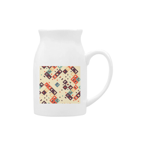 Squares in retro colors4 Milk Cup (Large) 450ml