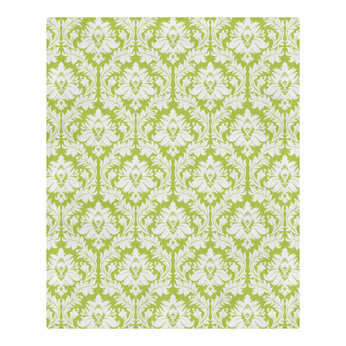 damask pattern spring green and white 3-Piece Bedding Set