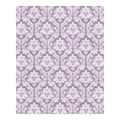 damask pattern lilac and white 3-Piece Bedding Set