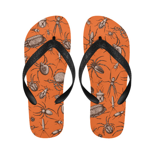 beetles spiders creepy crawlers insects halloween Flip Flops for Men/Women (Model 040)