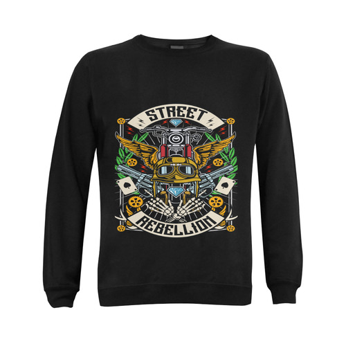 Street Rebellion Modern Black Gildan Crewneck Sweatshirt(NEW) (Model H01)