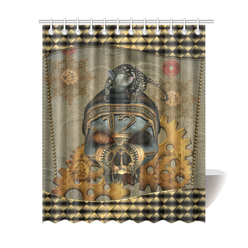 Awesome steampunk skull Shower Curtain 69"x84"