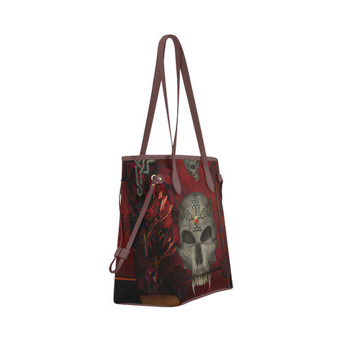 Skull with celtic knot Clover Canvas Tote Bag (Model 1661)