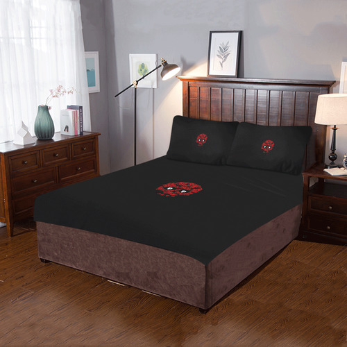 DF Rose Skull 3-Piece Bedding Set