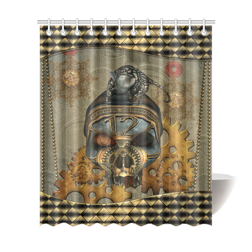 Awesome steampunk skull Shower Curtain 72"x84"