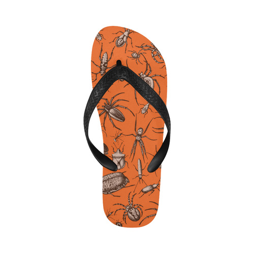 beetles spiders creepy crawlers insects halloween Flip Flops for Men/Women (Model 040)