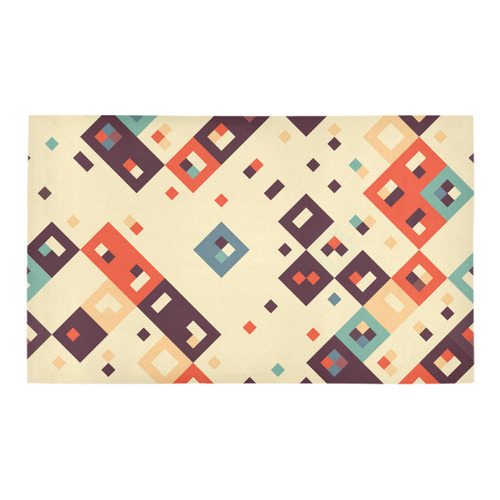 Squares in retro colors4 Azalea Doormat 30" x 18" (Sponge Material)