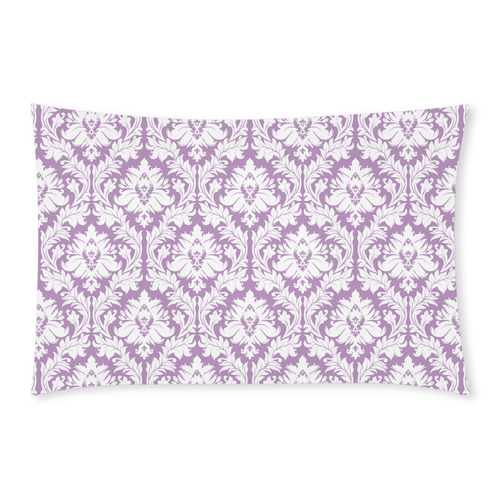 damask pattern lilac and white 3-Piece Bedding Set