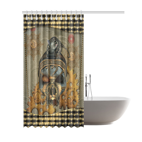 Awesome steampunk skull Shower Curtain 69"x84"
